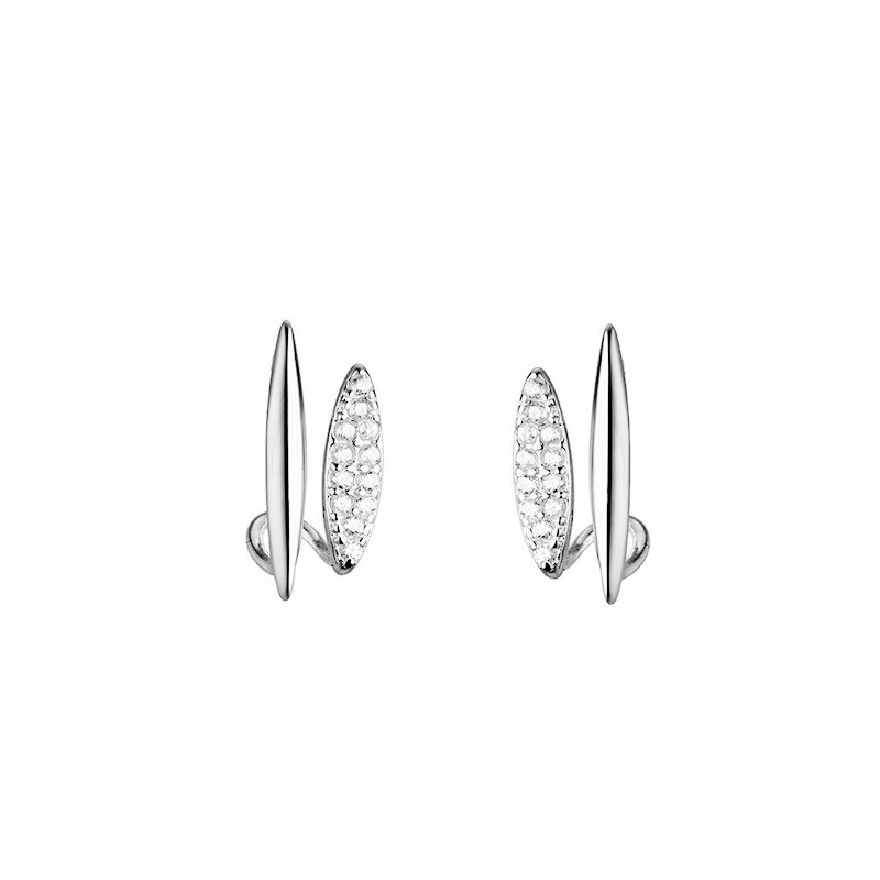 SE22536 S925 Silver double zircon stud earring