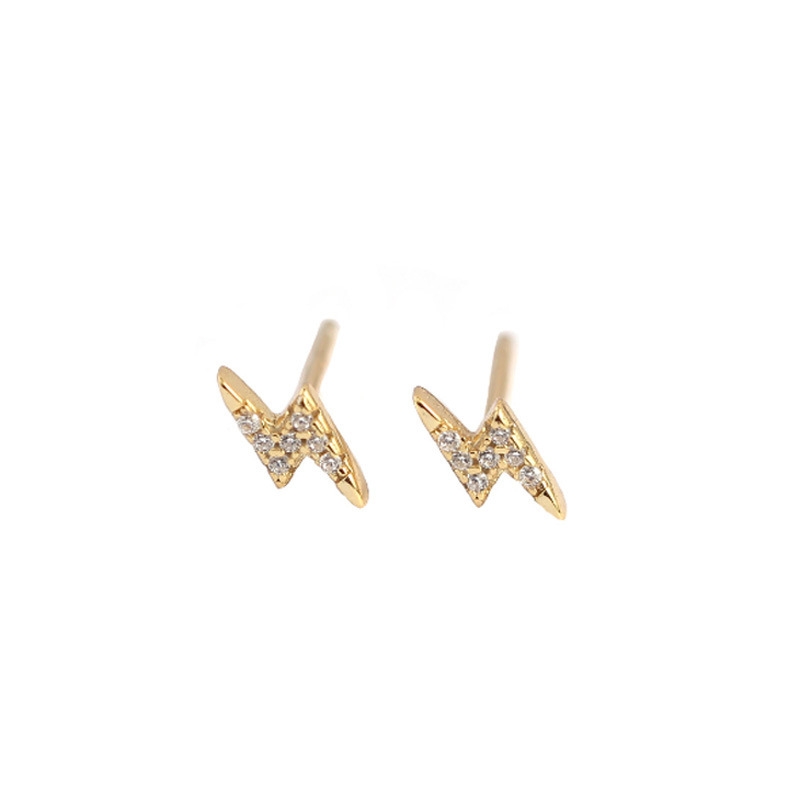 SE22541 S925 Silver with zircon lightning shape stud earring