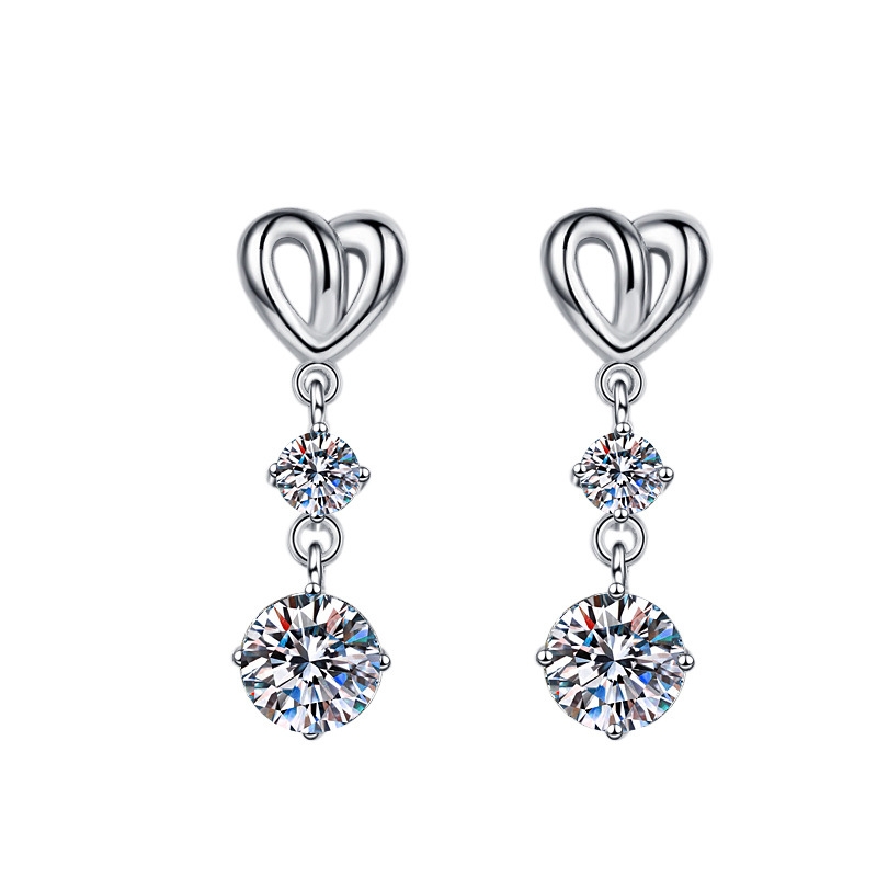 SE22548 S925 Silver tassels zircon wedding style earring