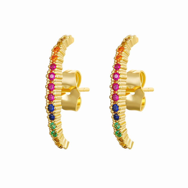 SE22553 S925 Silver colored zircon-encrusted stud earring