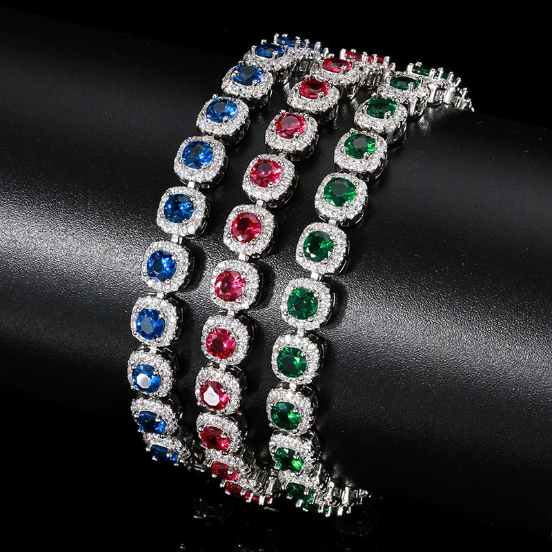 B22558 S925 Silver full zircon bracelet