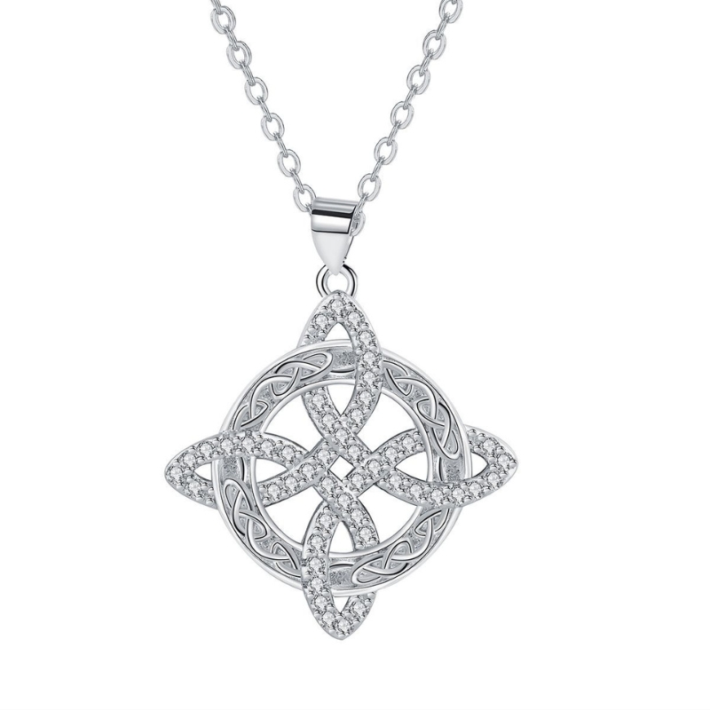 N22586 S925 Silver round high end zircon necklace
