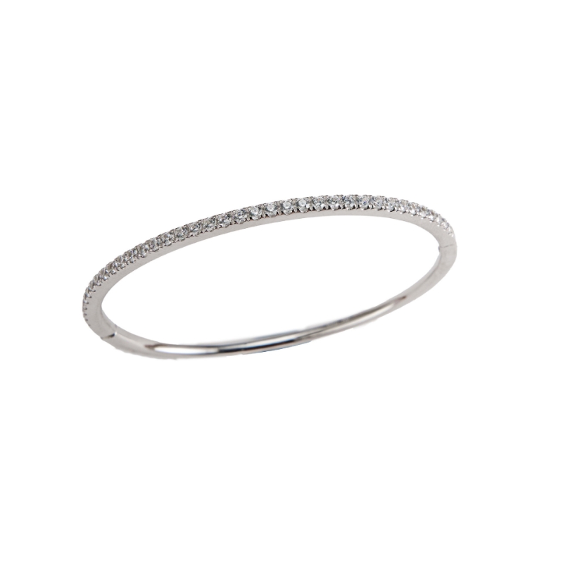B22574 S925 Silver baby's breath thin circle bracelet