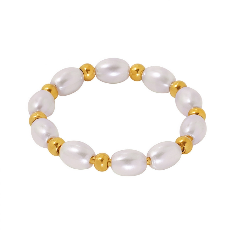 R22785 S925 silver rice bead shell handmade imitation pearl ring