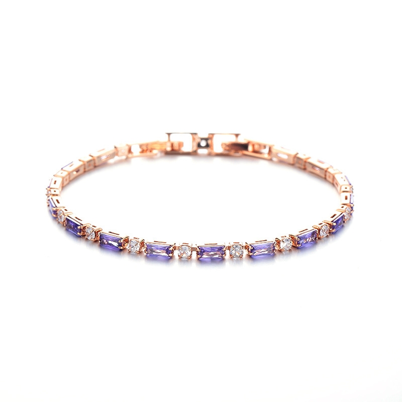 B22706 S925 silver purple zircon bracelet