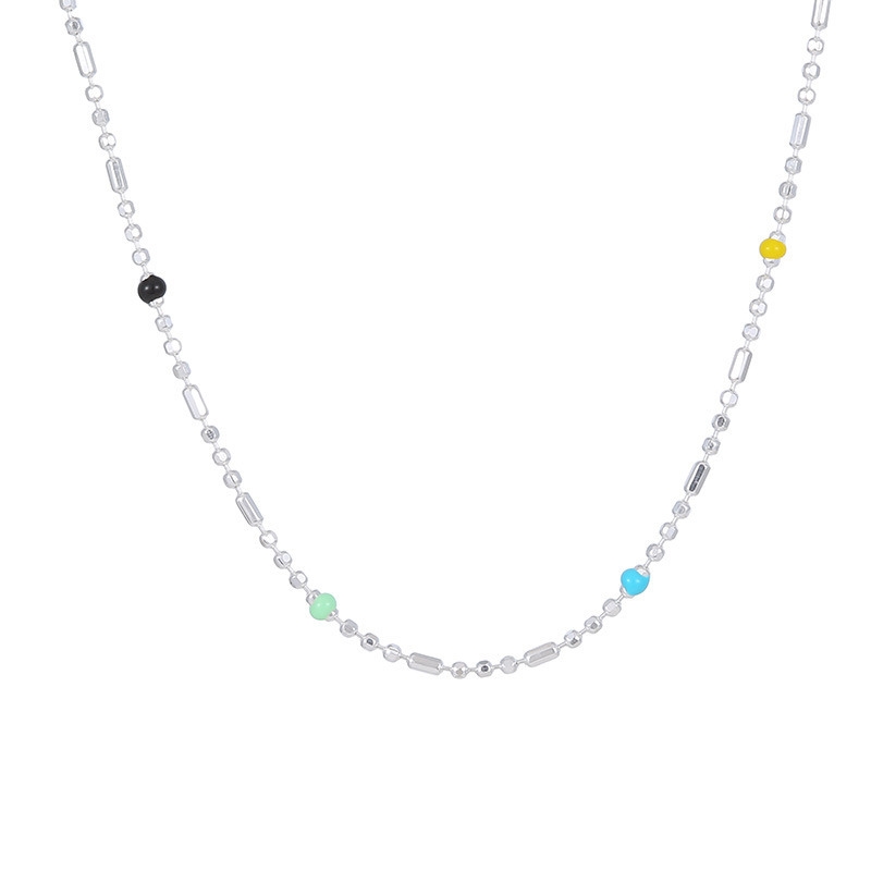 N22608 S925 sterling silver color bean dopamine necklace