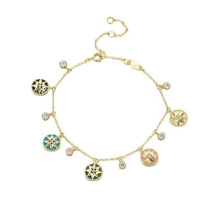 B22910 S925 silver compass eight-pointed star bracelet