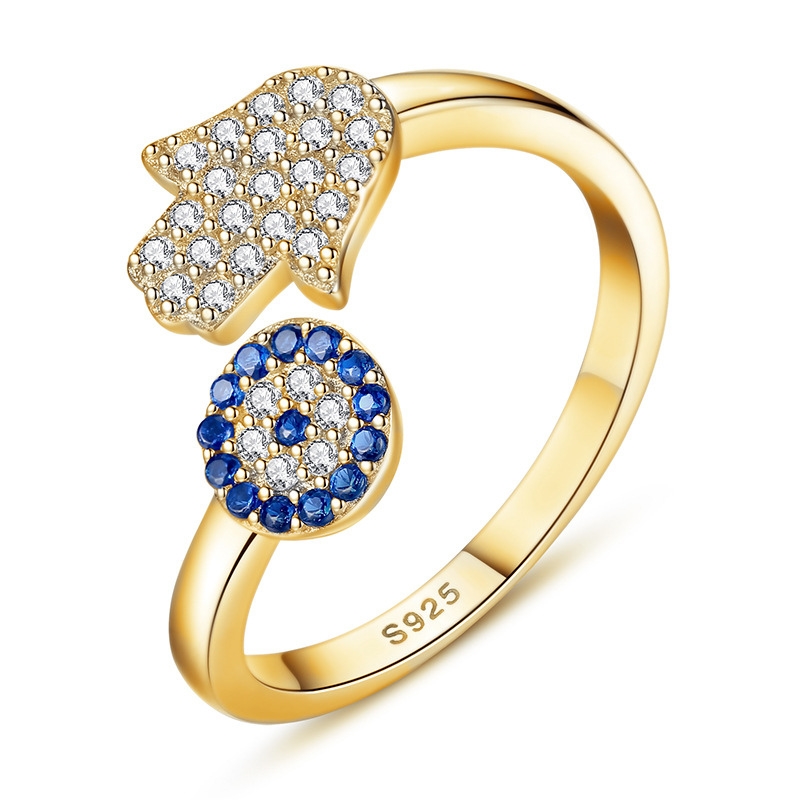 SR22856 S925 silver explosive open palm devils eye ring