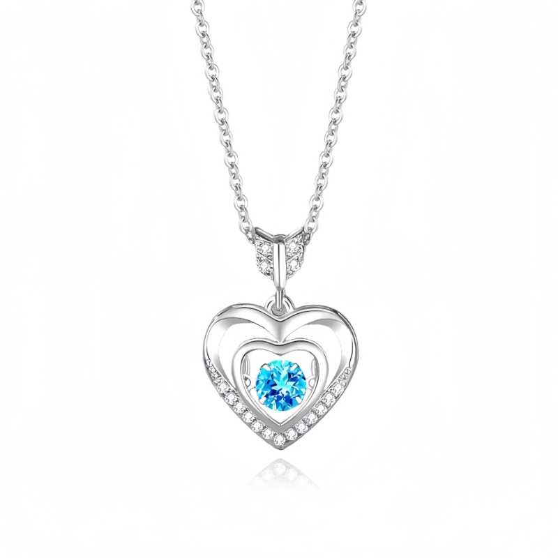N22711 S925 silver heart-shaped pendant love necklace