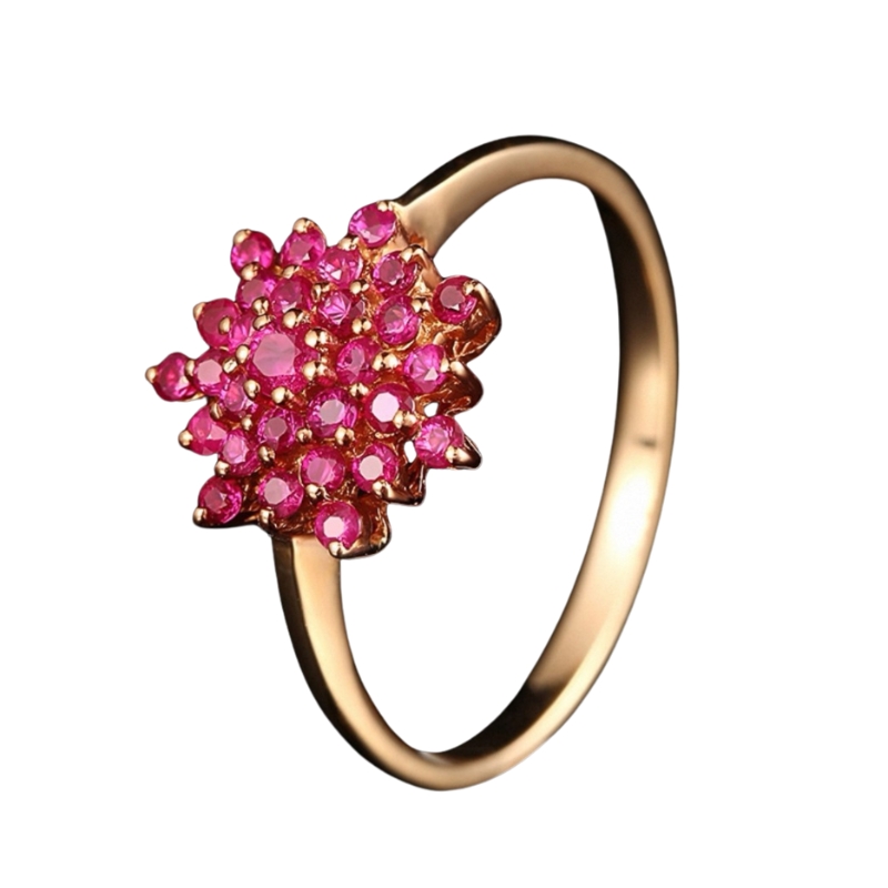 R22820 S925 silver flower-shaped women rings