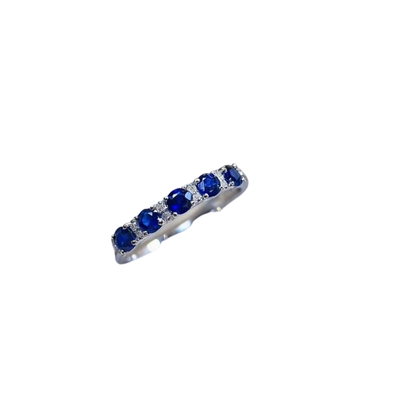 R22988 S925 silver zircon sapphire ring