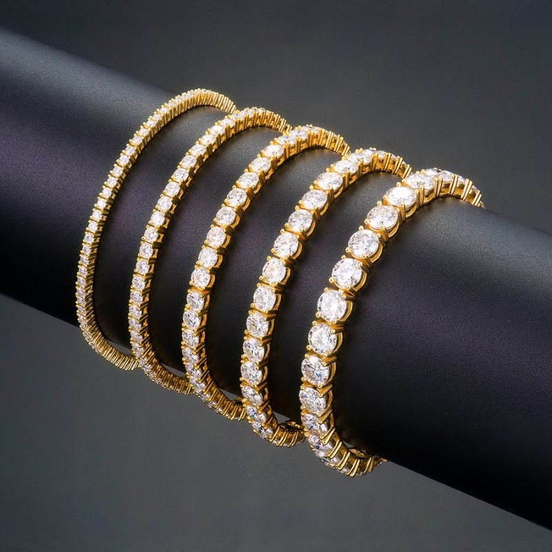 N22615 S925 SILVER 2-6mm zircon tennis necklace