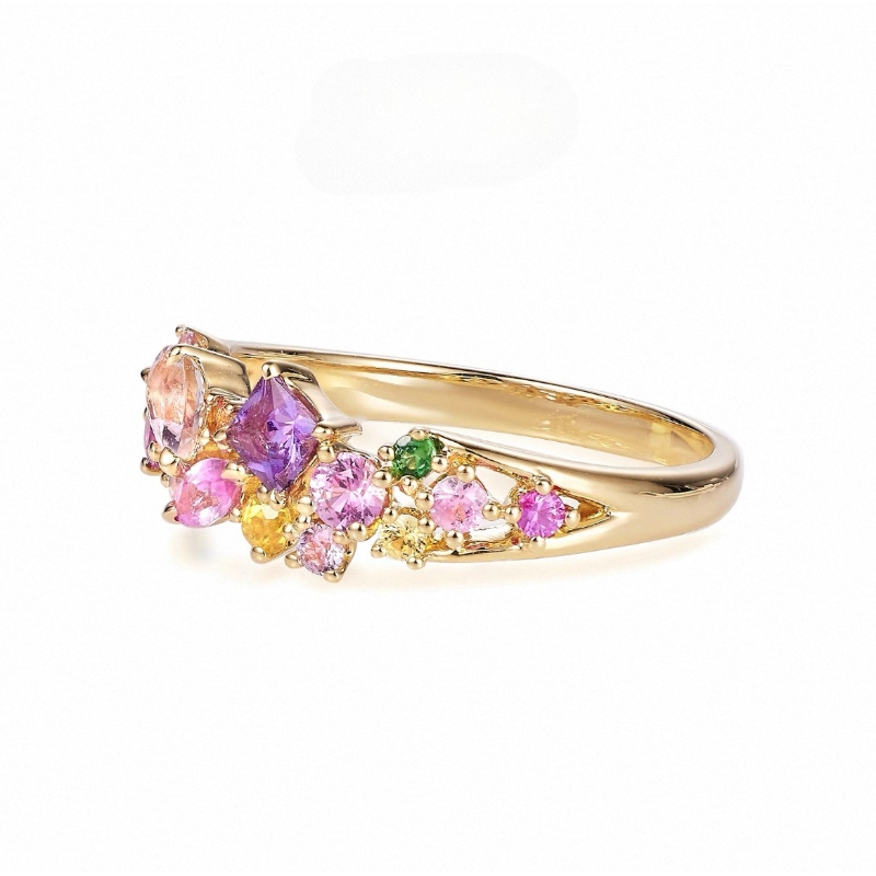 R22823 S925 silver colored zircon ring