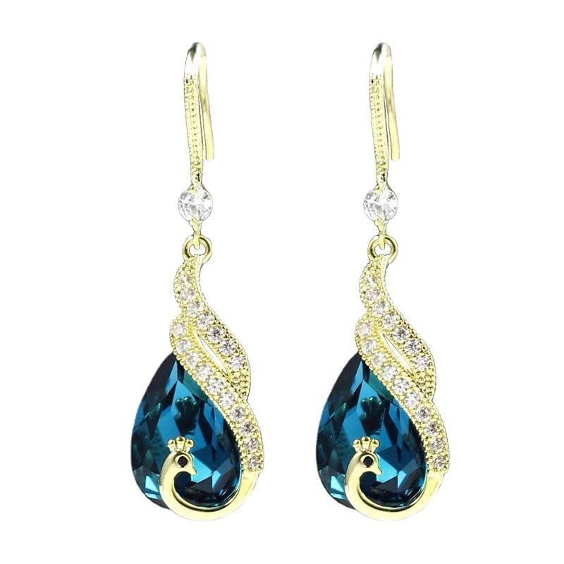 E22951 S925 silver new phoenix blue earring