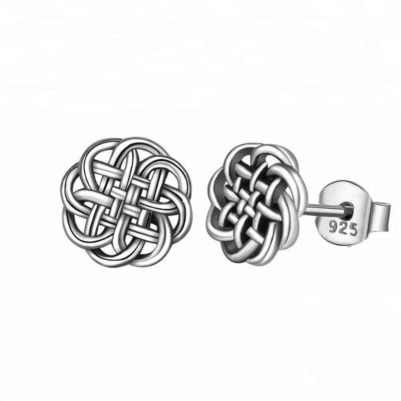 E22863 S925 silver lucky stud earring