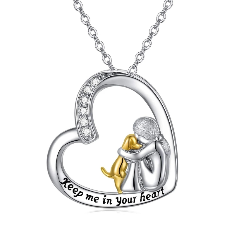 N22866 S927 silver heart Mother's Day love character necklace