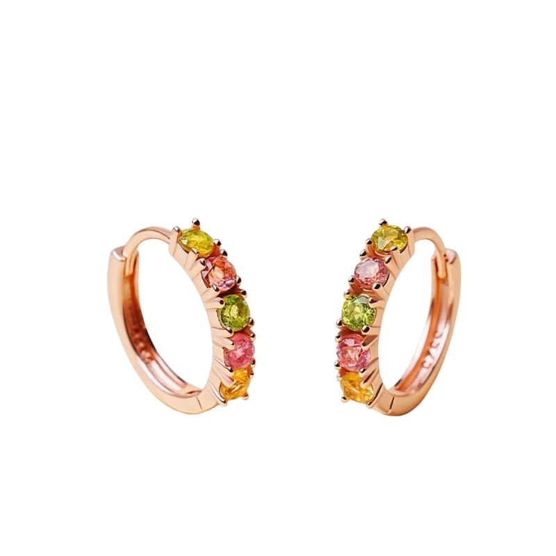 E22854 S925 silver natural tourmaline dopamine earring