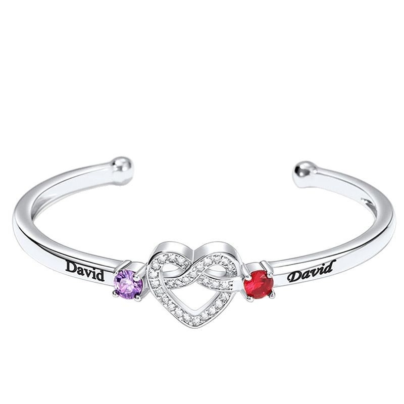 B22848 S925 silver ladies love zircon opening bracelet