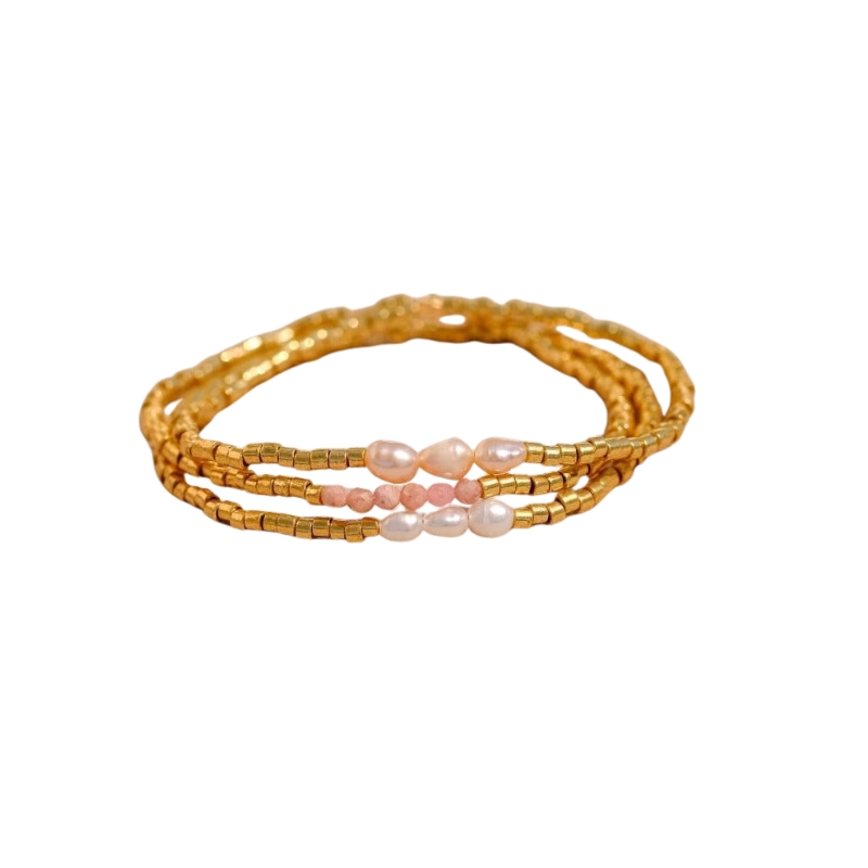 B22572 S925 Silver hand-woven natural freshwater pearl bracelet