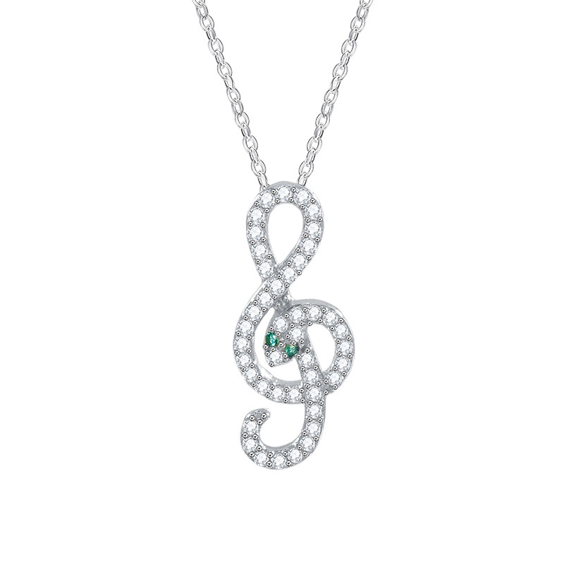 N22577 S925 Silver note snake necklace