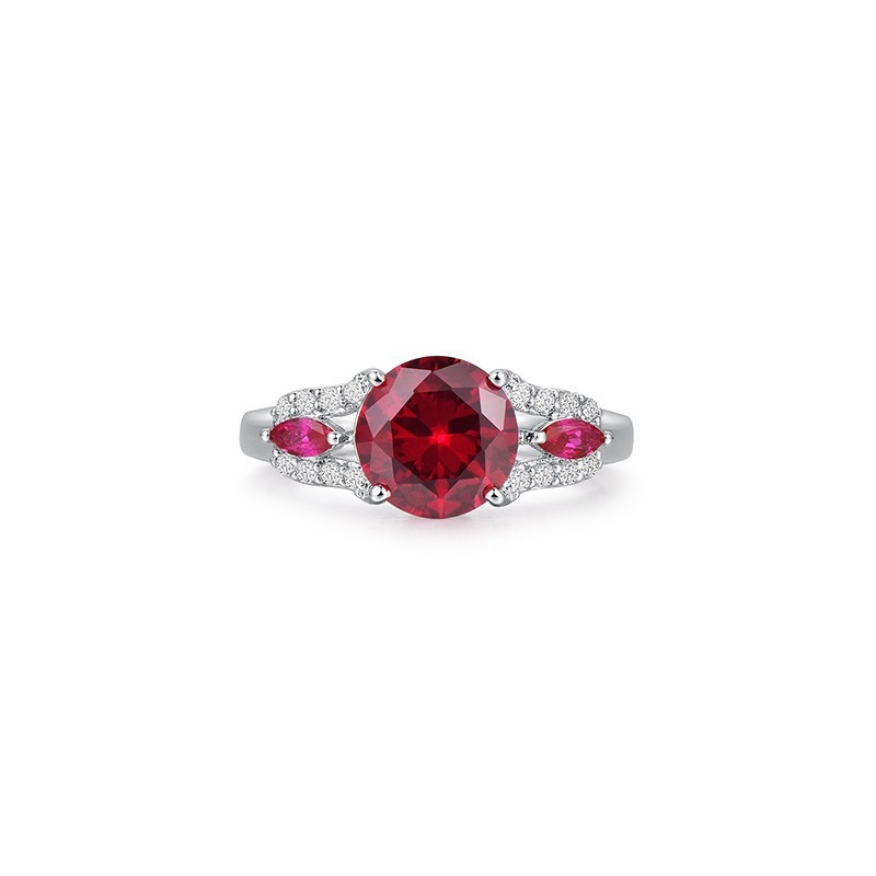 R22826 S925 silver sapphire ruby ring