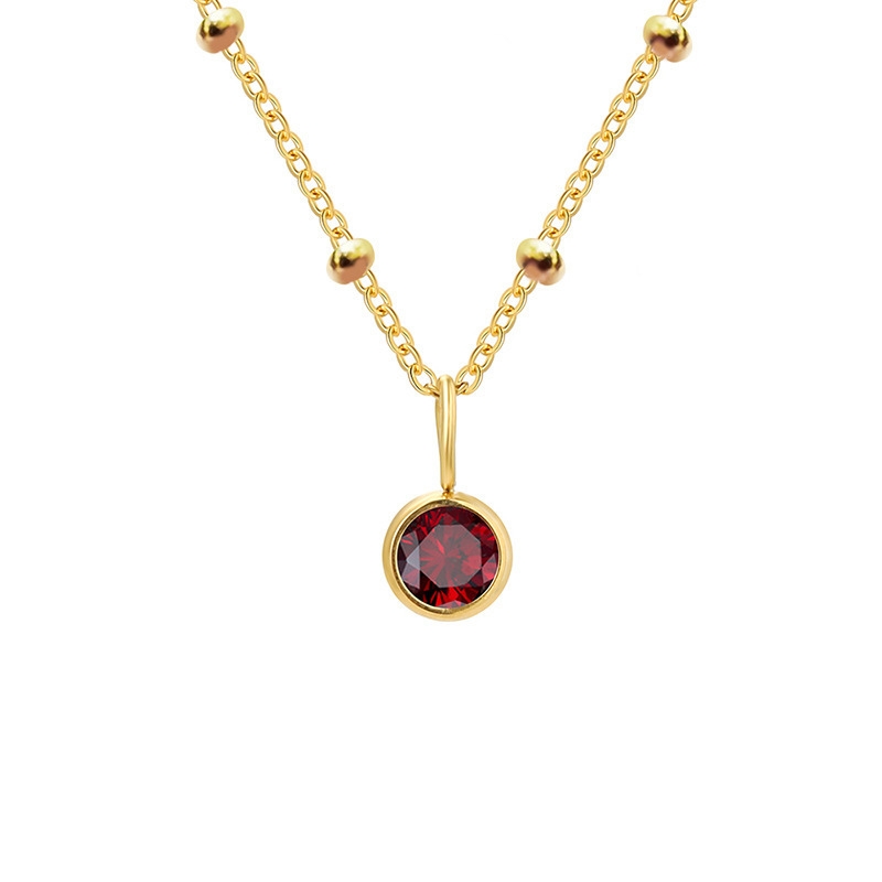 N22728 S925 silver birthstone zircon necklace