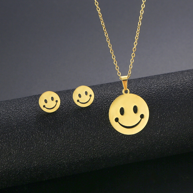 S22732 S925 silver hip-hop necklace and earring set