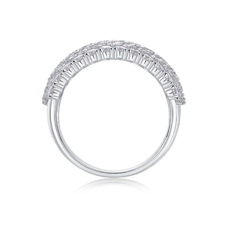 R22787 S925 silver smart shining zircon ring