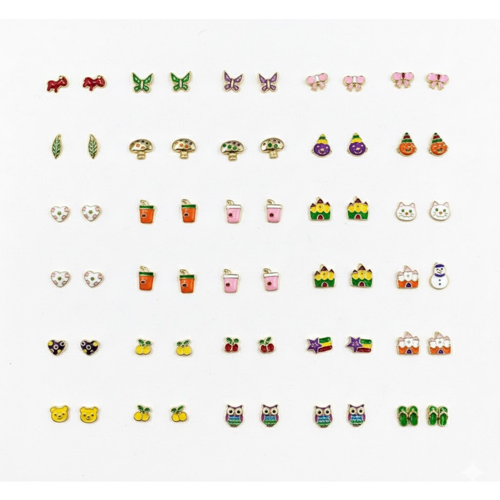 SE22291 S925 silver oil drip small butterfly,ribbon,feather earring