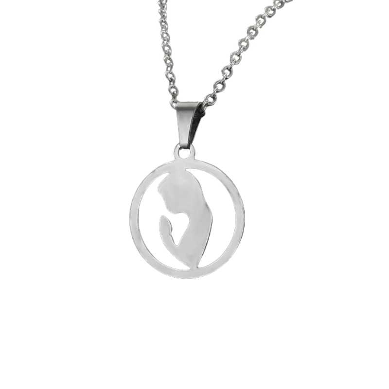 N22581 S925 Silver women's hip-hop necklace