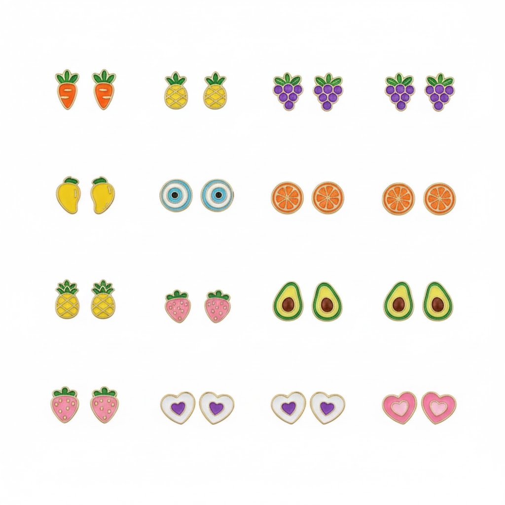 SE22292 S925 silver oil drip small fruit earring