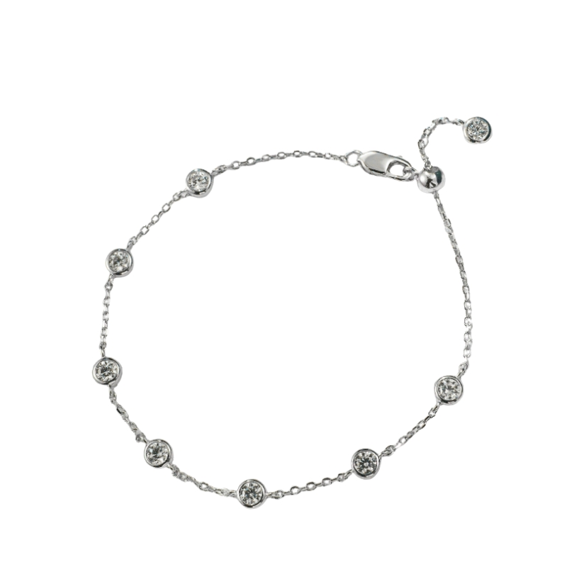 B22571 S925 Silver fringe bubble zircon bracelet